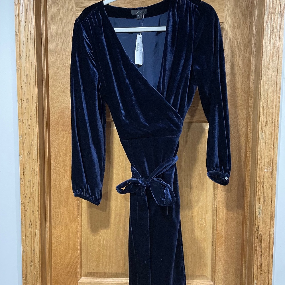 Wrap dress, velvet, J Crew NWT
